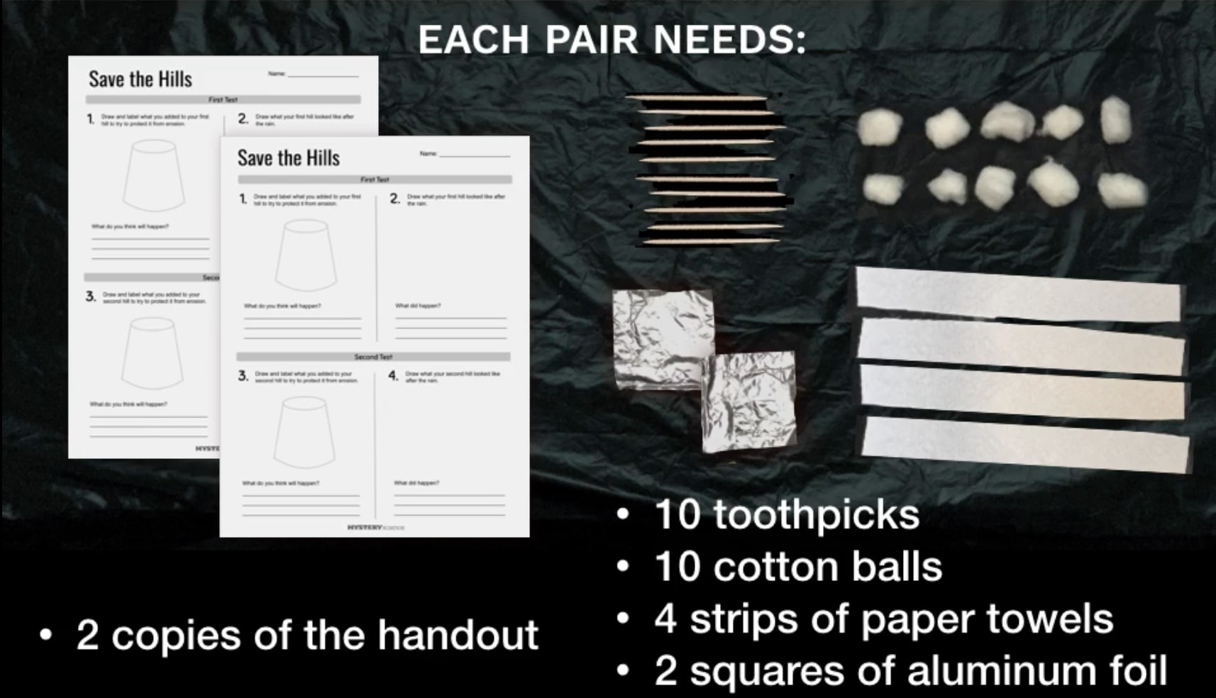 Erosion Engineering Pt 2 Supplies